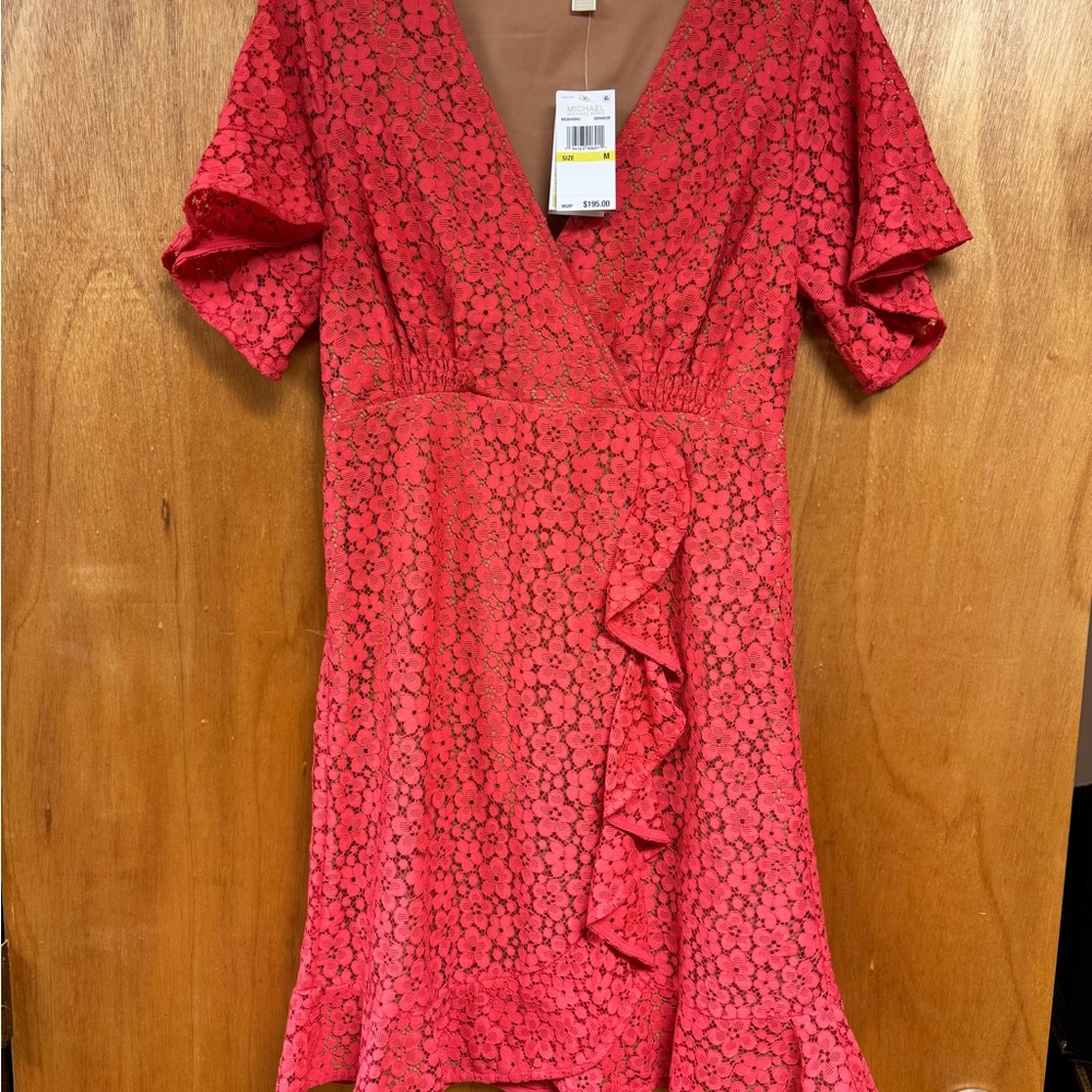 NWT Michael Kors Geranium Floral Lace Midi Dress Size Medium